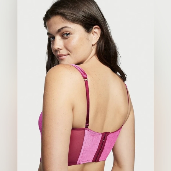 🆕️Victoria's Secret Dream Angels Unlined Lace up Velvet Corset Top XS - Picture 7 of 10